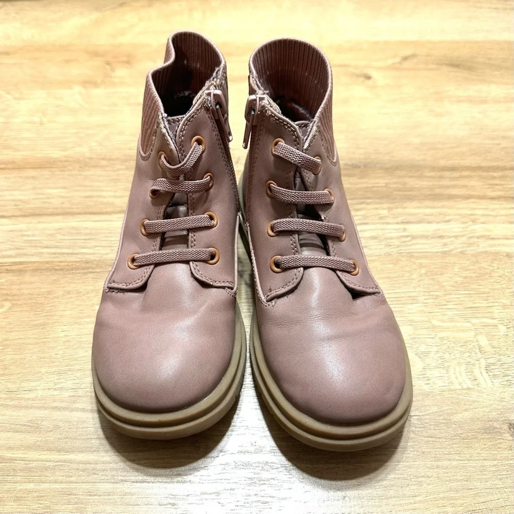 Open Edit Kaylee Leather Boot Pink Burlwood